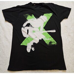 Ed Sheeran 2015 Black Tour T-Shirt with Dates Green X Size Medium
